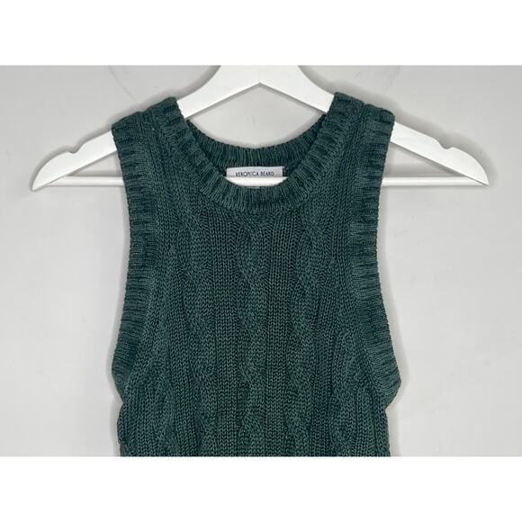 Veronica Beard Jerrel Sleeveless Cable Knit Sweater Tank Green Women's Size XS - Picture 3 of 7
